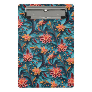 Nahtlose Blumenmuster Mini Clipboard Klemmbrett
