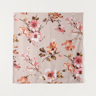 Nahtlose Blumenmuster mit Blume und Hintergrund Wandteppich