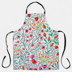 nahtlose Blumenmuster mit Blütenblüten im Sommer, Schürze
