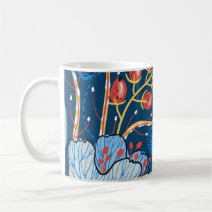 nahtlose Blumenmuster mit exotischen Blume und p Kaffeetasse