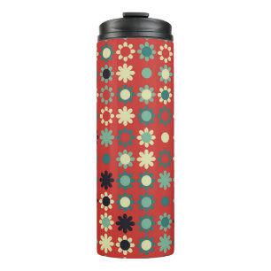 Nahtlose Blumenmuster mit farbigen Elementen, vi Thermosbecher