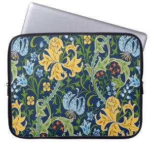 Nahtlose Blumenmuster mit großen Blume, Lilien und Laptopschutzhülle