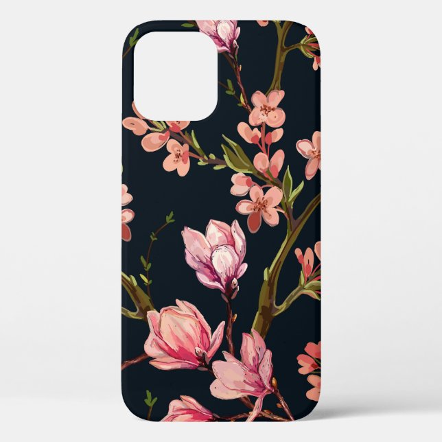 Nahtlose Blumenmuster mit handgezeichnetem Hinterg Case-Mate iPhone Hülle (Rückseite)