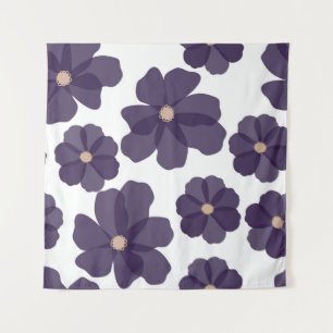 Nahtlose Blumenmuster mit handgezeichneten lila Co Wandteppich