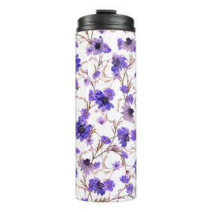 Nahtlose Blumenmuster mit markierten Blume Thermosbecher