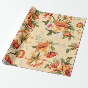 Nahtlose Blumenmuster mit Rose, Aquarell. Il Geschenkpapier