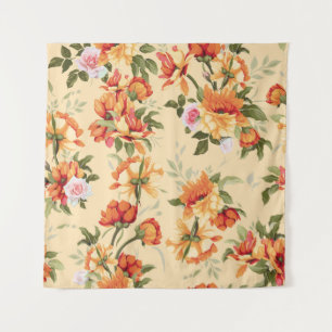 Nahtlose Blumenmuster mit Rose, Aquarell. Il Wandteppich
