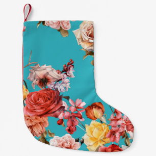 Nahtlose Blumenmuster mit Rose, Aquarell. ln Kleiner Weihnachtsstrumpf