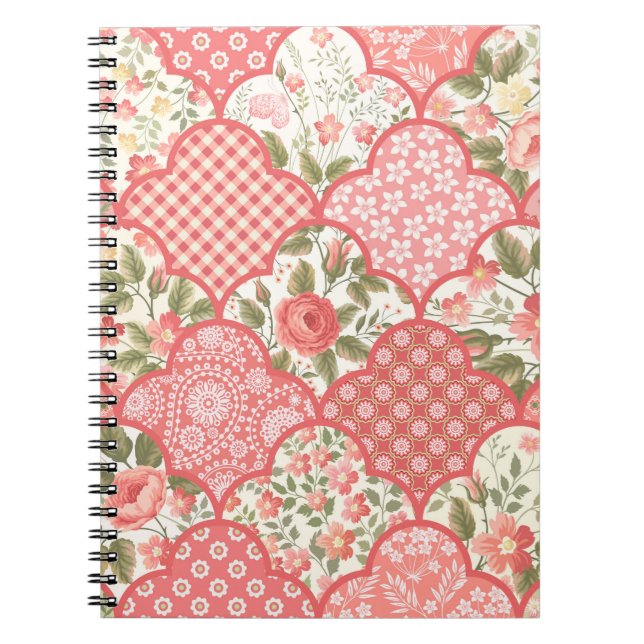 Nahtlose Blumenmuster mit Rose in PA Notizblock (Vorderseite)