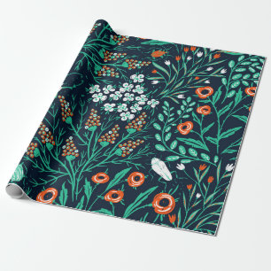  nahtlose Blumenmuster mit Sommerblüten und Komfor Geschenkpapier