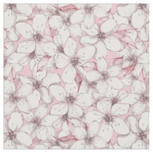 Nahtlose Blumenmuster mit weißen Blume 10 Stoff