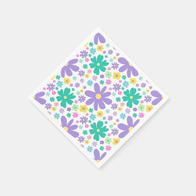 Nahtlose Blumenmuster-Papierhandtücher Serviette (Ecke)