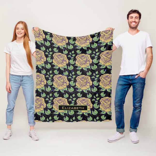 Nahtlose Blumenmuster personalisierte Blüte Fleecedecke (Beispiel)