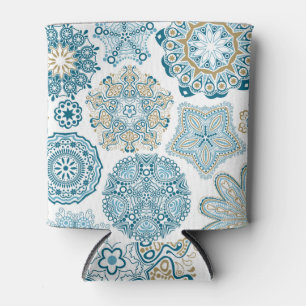 Nahtlose Blumenquadrate: Kopieren von Fliesen Dosenkühler