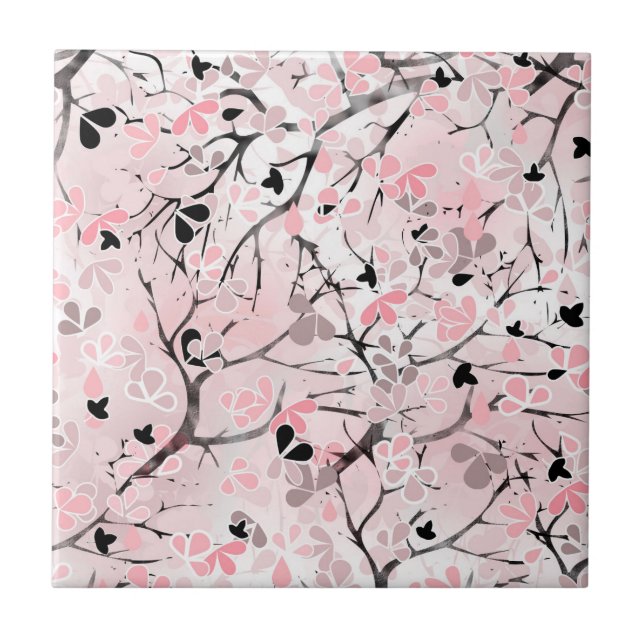 Nahtlose Blütenblumen Blätter Zweige Button Fliese (Vorderseite)