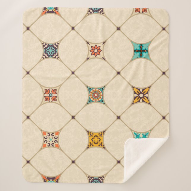 Nahtlose bunte Fliesen mit dem Islam, Arabi Sherpadecke (Vorderseite)