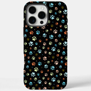 Nahtlose Bunte Kleine Hundepfoten iPhone 16 Pro Max Hülle