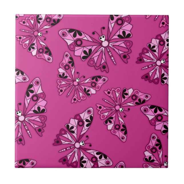 Nahtlose Cartoon Kinder abstrakte Schmetterlingsmu Fliese (Vorderseite)