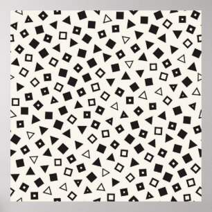 Nahtlose chaotische Muster. Zufallsgeom Poster