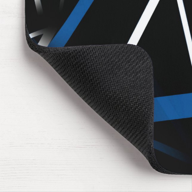 Nahtlose Criss quere blaue und weiße Linien auf Mousepad (Ecke)