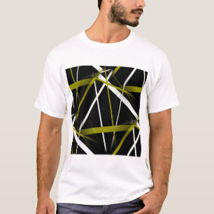 Nahtlose Criss QuerOlivgrün-und weißelinien T-Shirt