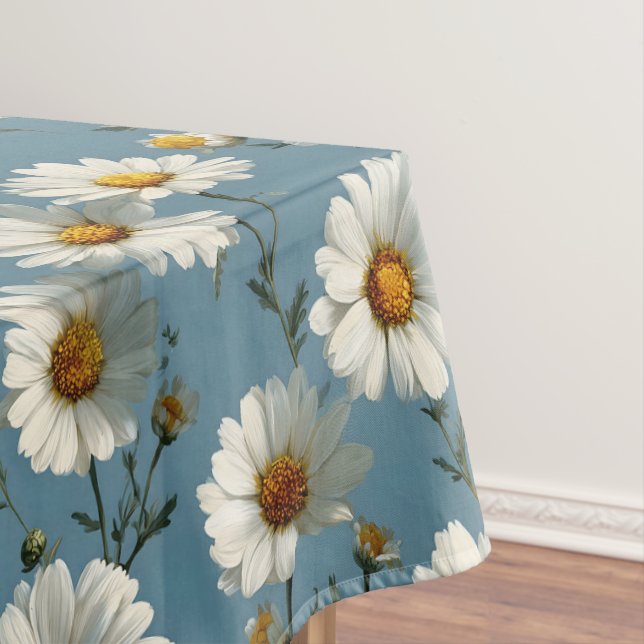 Nahtlose Daisy-Blume-Muster auf blau Tischdecke (Beispiel)