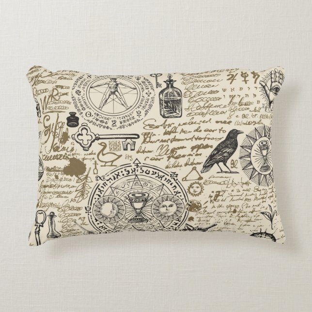  Nahtlose Darstellung eines Alchimie-Themas in Vin Dekokissen (Vorderseite)