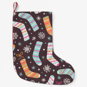 Nahtlose Darstellung mit Weihnachtssocken Kleiner Weihnachtsstrumpf