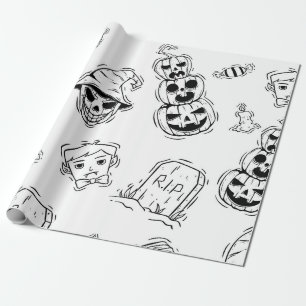Nahtlose Darstellung von Halbbildern mit gezeichne Geschenkpapier
