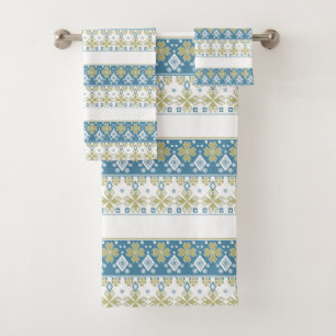 Nahtlose Dekoration verzierte Leute 2020 Neujahr Badhandtuch Set