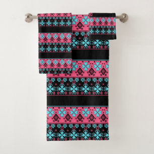 Nahtlose Dekoration verzierte Leute 2020 Neujahr Badhandtuch Set