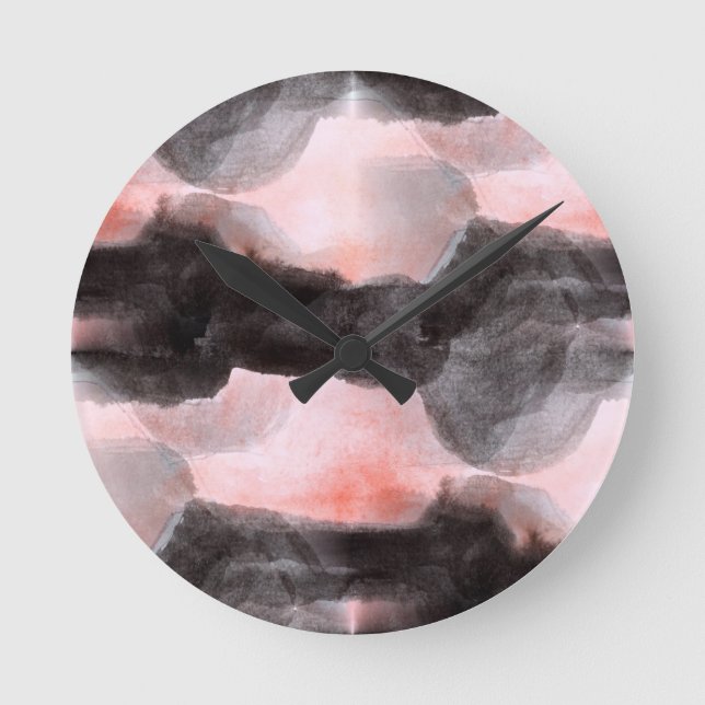 Nahtlose Design Textur Hintergrund Abstrakt Runde Wanduhr (Vorderseite)