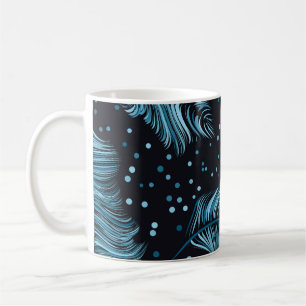 Nahtlose dunkle Federtextur, abstrakt vintage. Kaffeetasse