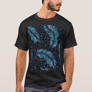 Nahtlose dunkle Federtextur, abstrakt vintage. T-Shirt