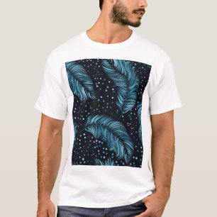 Nahtlose dunkle Federtextur, abstrakt vintage. T-Shirt