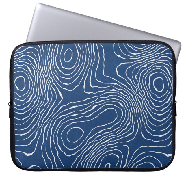 Nahtlose Erdlinie topographische Karte Bio Patter Laptopschutzhülle (Vorderseite)