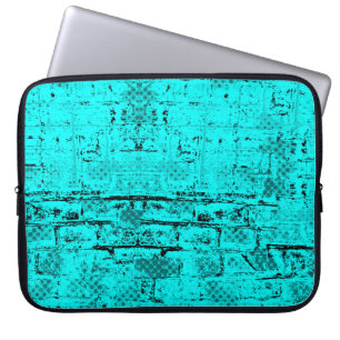 Nahtlose Farb-Grunge Türkis. Halftone-Elemente Laptopschutzhülle