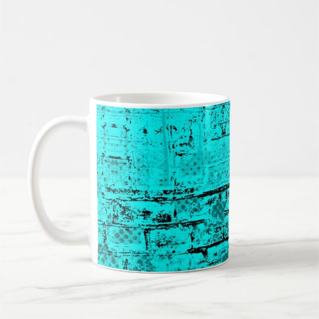 Nahtlose Farbe grunge türkis. Halftone-Elemente Kaffeetasse (Links)