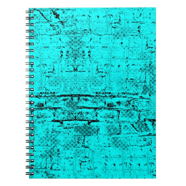 Nahtlose Farbe grunge türkis. Halftone-Elemente Notizblock (Vorderseite)