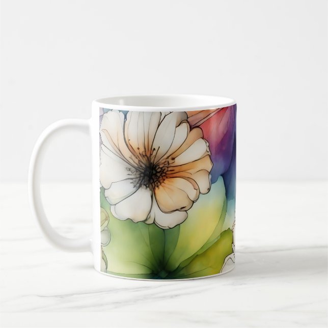 Nahtlose farbenfrohe Blume im Wasser Kaffeetasse (Links)