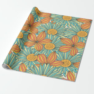 Nahtlose farbenfrohe Blumenmuster Geschenkpapier