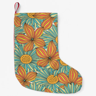Nahtlose farbenfrohe Blumenmuster Kleiner Weihnachtsstrumpf