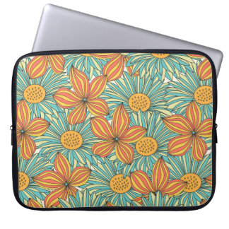 Nahtlose farbenfrohe Blumenmuster Laptopschutzhülle