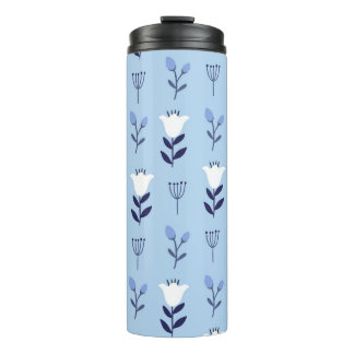 Nahtlose farbenfrohe Blumenmuster mit wilden Blume Thermosbecher