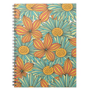 Nahtlose farbenfrohe Blumenmuster Notizblock