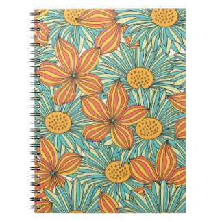 Nahtlose farbenfrohe Blumenmuster Notizblock