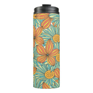 Nahtlose farbenfrohe Blumenmuster Thermosbecher