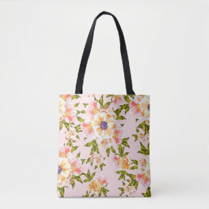 Nahtlose farbenfrohe Blumenmuster Tote Beutel