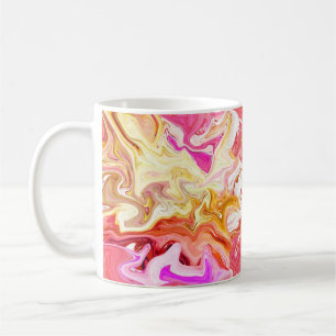 Nahtlose, farbenfrohe Marmorstruktur, abstraktes M Kaffeetasse
