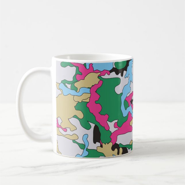 Nahtlose farbenfrohe Tarnung Hintergrundmuster. C Kaffeetasse (Links)